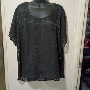 Elegant Black Sheer Women's Top